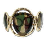 109391, GEOMETRIC CELLULOID ACETATE ACCENT HAMMERED BANGLE BRACELET