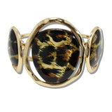 109391, GEOMETRIC CELLULOID ACETATE ACCENT HAMMERED BANGLE BRACELET