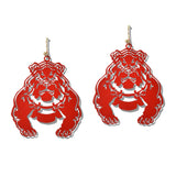 109397, GAME DAY BULLDOG CUTOUT DANGLE EARRING