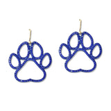 109400, GAME DAY GLITTER PAW PRINT DANGLE EARRING