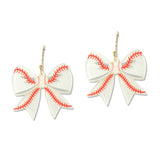 109408, GAME DAY SPORTS GLITTER ACRYLIC BOW DANGLE EARRING