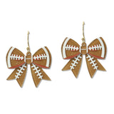109408, GAME DAY SPORTS GLITTER ACRYLIC BOW DANGLE EARRING