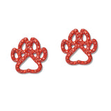 109410, GAME DAY CRYSTAL PAW PRINT STUD EARRING