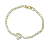 109415, HEART ACCENT CUBIC ZIRCONIA TENNIS BRACELET