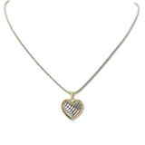 109428, 14K GOLD PLATED HEART PENDANT DESIGNER INSPIRED NECKLACE