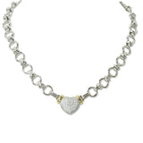 109431, 14K GOLD PLATED PAVE CUBIC ZIRCONIA HEART DESIGNER INSPIRED NECKLACE
