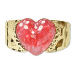 109442, BOLD CELLULOID ACETATE HEART ACCENT HAMMERED STRETCH BRACELET