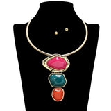 109458, GEOMETRIC RESIN CELLULOID ACETATE CHOKER NECKLACE