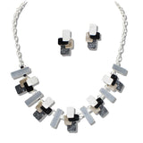109460, GEOMETRIC RECTANGLES LAYERED STYLE NECKLACE