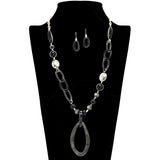 109462, GEOMETRIC RESIN CELLULOID ACETATE BEADED LONG NECKLACE