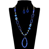 109462, GEOMETRIC RESIN CELLULOID ACETATE BEADED LONG NECKLACE