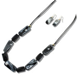 109464, TWISTED RECTANGLE RESIN BEADED ADJUSTABLE NECKLACE