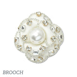109497, RHINESTONE PEARL ROSE FLOWER BROOCH PIN