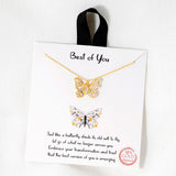 109511, BEST OF YOU BUTTERFLY CUBIC ZIRCONIA ACCENT PENDANT NECKLACE