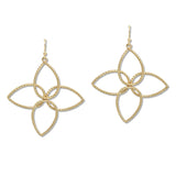 109539, CLOVER TEXTURED METAL DANGLE EARRING