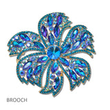 109554, BOLD FLOWER RHINESTONE BROOCH PIN