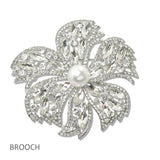 109554, BOLD FLOWER RHINESTONE BROOCH PIN