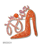 109555, DIVA HIGH HEEL SHOE RHINESTONE BROOCH PIN