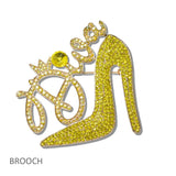 109555, DIVA HIGH HEEL SHOE RHINESTONE BROOCH PIN