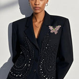 109559, SORORITY BUTTERFLY RHINESTONE BROOCH PIN