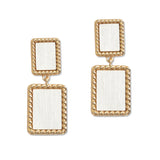 109576, RECTANGULAR WOOD DANGLE EARRING