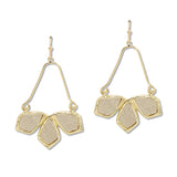 109578, GEOMETRIC FAUX LEATHER ACCENT DANGLE EARRING