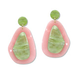 109611, SORORITY GEOMETRIC CELLULOID ACETATE DANGLE EARRING