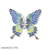 109618, BUTTERFLY ENAMEL MAGNETIC PIN BROOCH