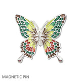 109618, BUTTERFLY ENAMEL MAGNETIC PIN BROOCH