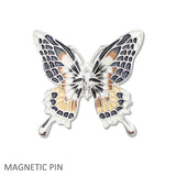 109618, BUTTERFLY ENAMEL MAGNETIC PIN BROOCH
