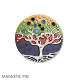 109619, TREE OF LIFE ROUND ENAMEL MAGNETIC PIN BROOCH