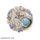 109623, LEAF VINES BUMBLE BEE ENAMEL MAGNETIC PIN BROOCH