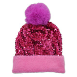 109628, SPAKRLY SEQUIN ACCENT POM POM BEANIE HAT