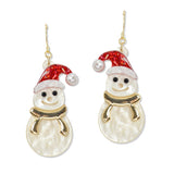 109639, CHRISTMAS SNOWMAN GLITTER ACRYLIC EARRING