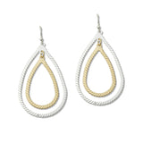 109641, CUTOUT TEARDROP LAYERED DANGLE EARRING