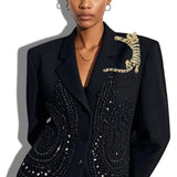 109646, OVERSIZED RHINESTONE TIGER OVER THE SHOULDER BROOCH