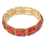 109653, RECTANGULAR GEOMETRIC RHINESTONE STRETCH BRACELET