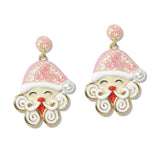 109655, CHRISTMAS SANTA CLAUS GLITTER EARRING