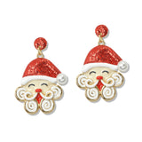109655, CHRISTMAS SANTA CLAUS GLITTER EARRING