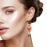 109656, CHRISTMAS ACRYLIC NUTCRACKER SOLDIER EARRING