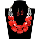 109674, RESIN ACRYLIC CHUNKY BEADED STATEMENT NECKLACE