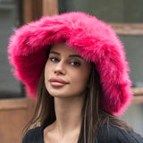 109715, PLUSH SOFT FAUX FUR BUCKET HAT
