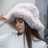 109715, PLUSH SOFT FAUX FUR BUCKET HAT