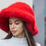 109715, PLUSH SOFT FAUX FUR BUCKET HAT