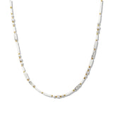 109729, NATURAL STONE GLASS BEADED NECKLACE
