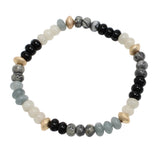 109731, NATURAL STONE ROUND BEADED STRETCH BRACELET