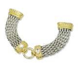 109741, 14K GOLD PLATED BOLD DESIGNER INSPIRED MAGNETIC CLOSURE BRACELET