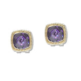 109742, 14K GOLD PLATED GEOMETRIC CUBIC ZIRCONIA FRENCH CLIP DESIGNER INSPIRED EARRING