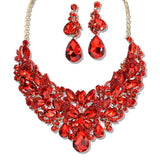 109745, GOLD TONE BUTTERFLY INSPIRED RHINESTONE EVENING NECKLACE SET