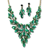 109757, FLORAL RHINESTONE EVENING NECKLACE SET
